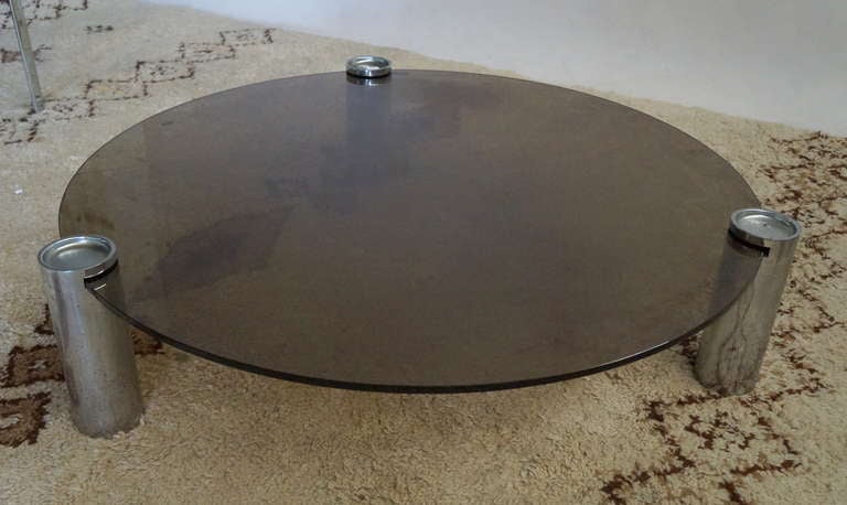 French 1970's Round Coffee Table