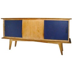 Cerused Oak Cabinet with Sliding Melainate Doors