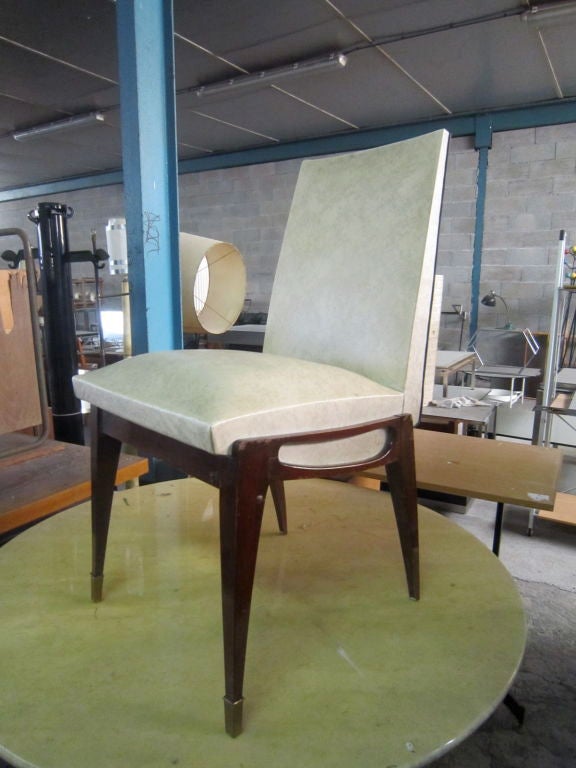 Set of 8 Dining Chairs with Brass Sabot