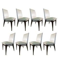 Set of 8 Dining Chairs with Brass Sabot