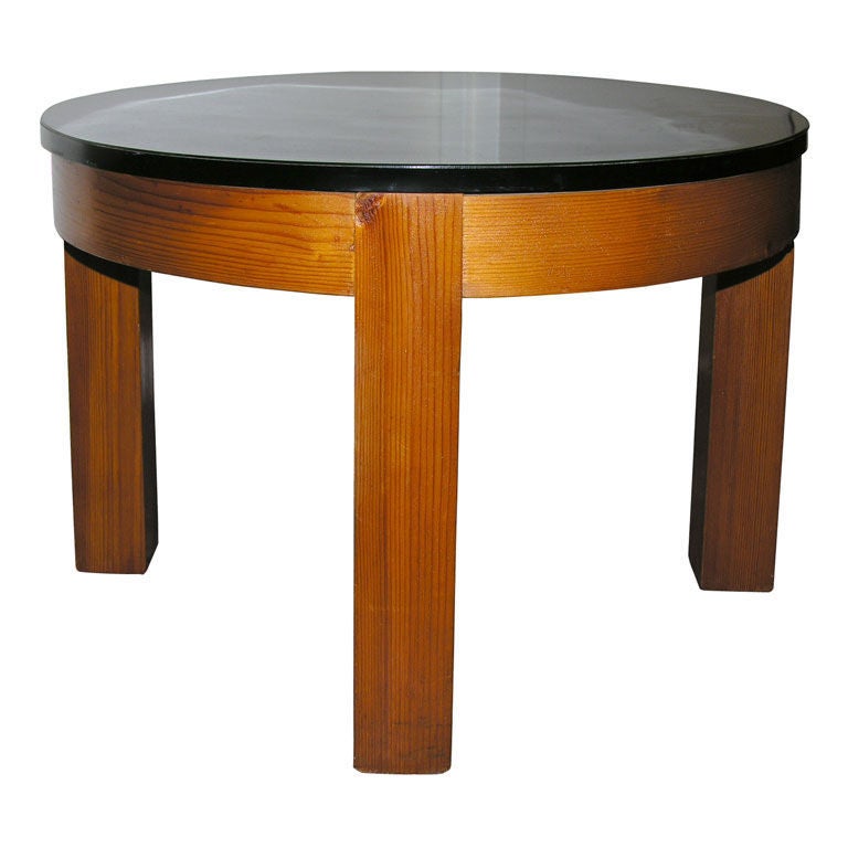 Square and Round End Tables in the Manner of P. Chapo For Sale at 1stDibs