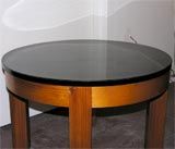 Two circular and three square tables available
Price per table.