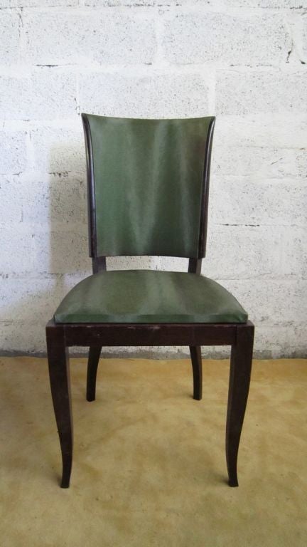 French Set of Six High Back Art Deco Chairs For Sale