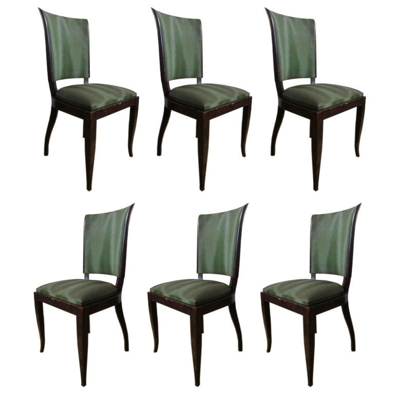 Set of Six High Back Art Deco Chairs