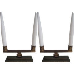 Pair of Art Deco Brass Table Lamps 11