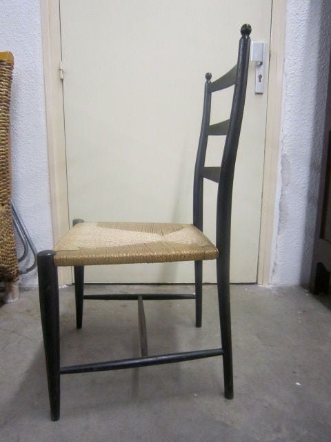 Wood Pair of Lacquered Side Chairs For Sale
