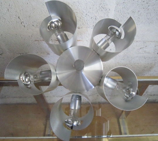 Pair of Steel Ceiling Lights For Sale 1