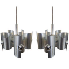 Pair of Steel Ceiling Lights 12