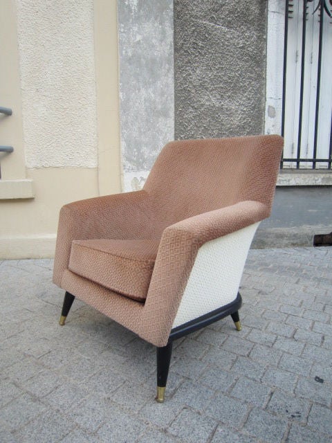Suite of Three Italian Armchairs with Ottoman 3
