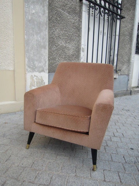 Suite of Three Italian Armchairs with Ottoman 4