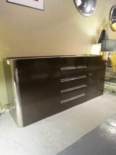 Late 20th Century Brown Laminate Cabinet Mario Sabot  For Sale