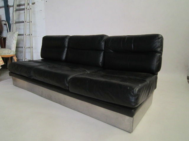 Jacques charpentier Leather Sofa and Pair of Chairs 1