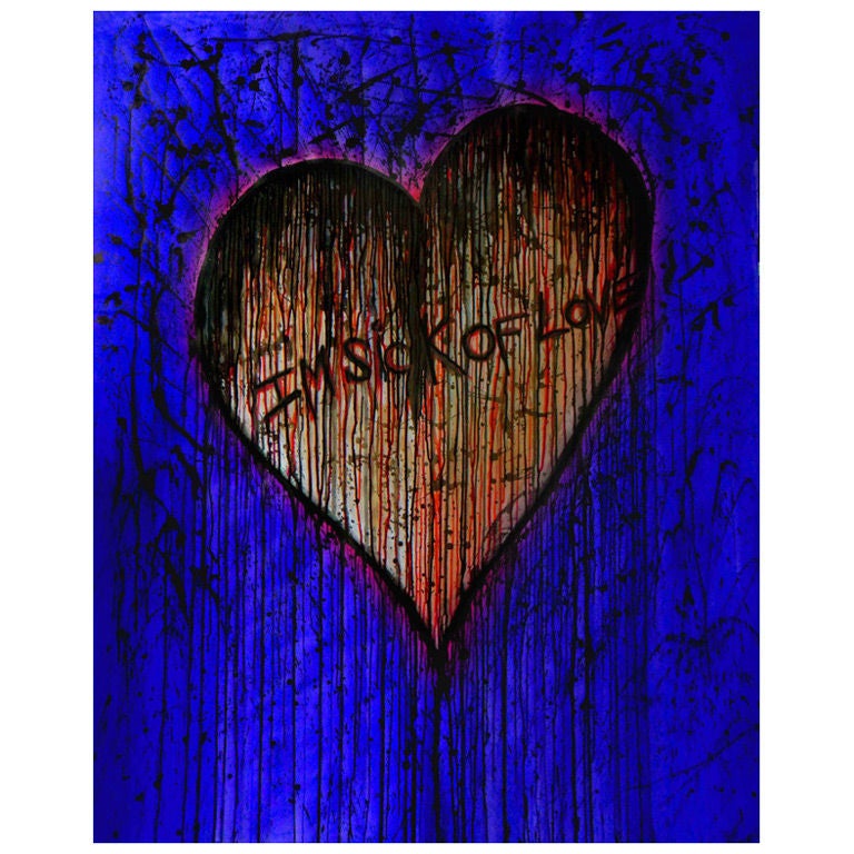Lithography by Claire Petit " Sick of Love blue "