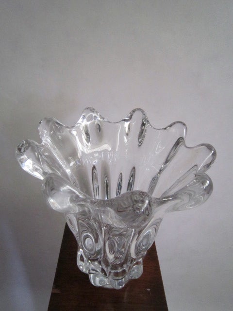 French Large Vannes Crystal Vase For Sale