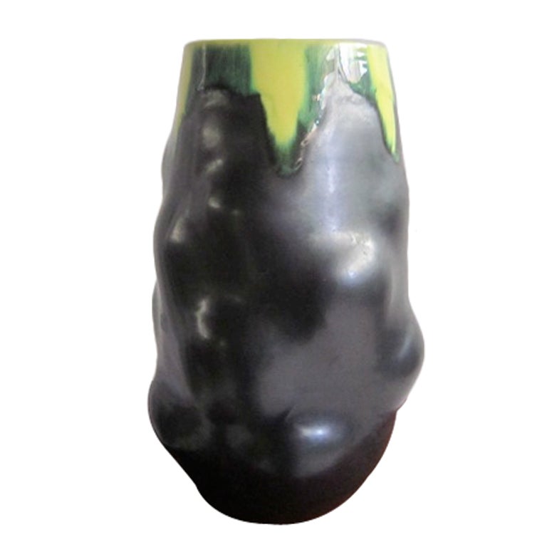 Elchinger Black and Yellow Vase at 1stDibs