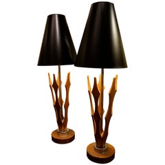 Vintage Pair of "Flame" Lamps