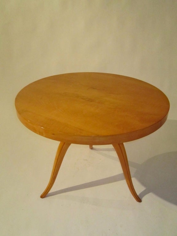 French Sycamore Round Coffee Table For Sale