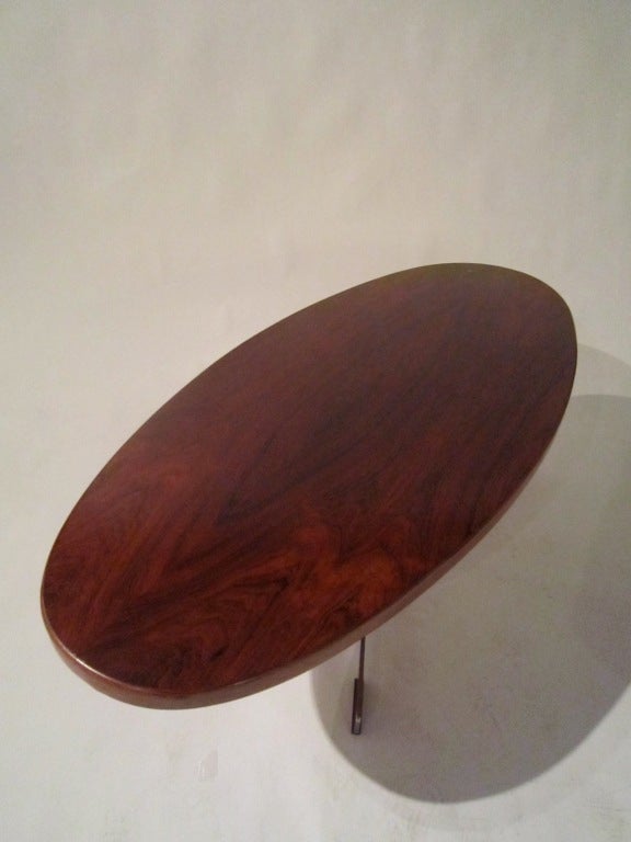 French Large Rosewood Oval Coffee Table