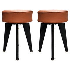 Pair of Adjustable Stools by Dominique