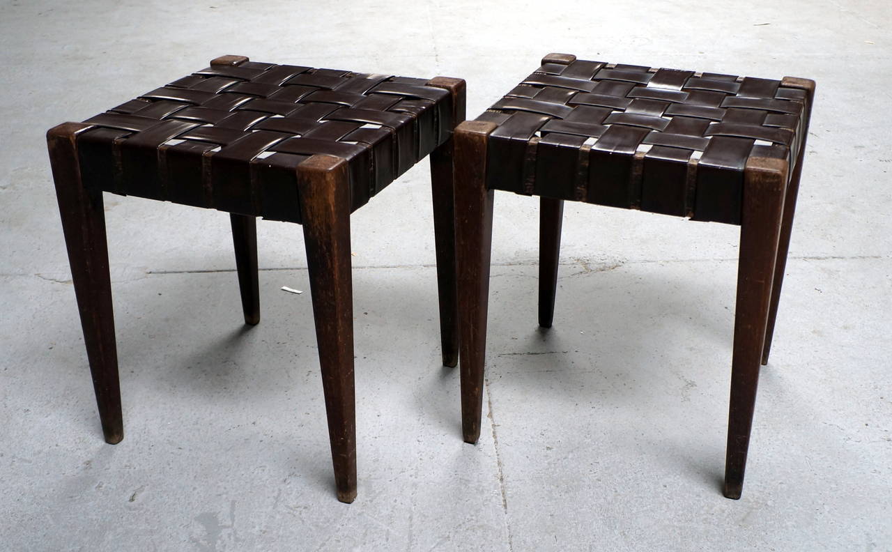 20th Century Four Leatherettes Stools by Rene Gabriel