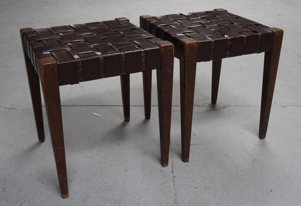 Four Leatherettes Stools by Rene Gabriel In Good Condition In Brooklyn, NY