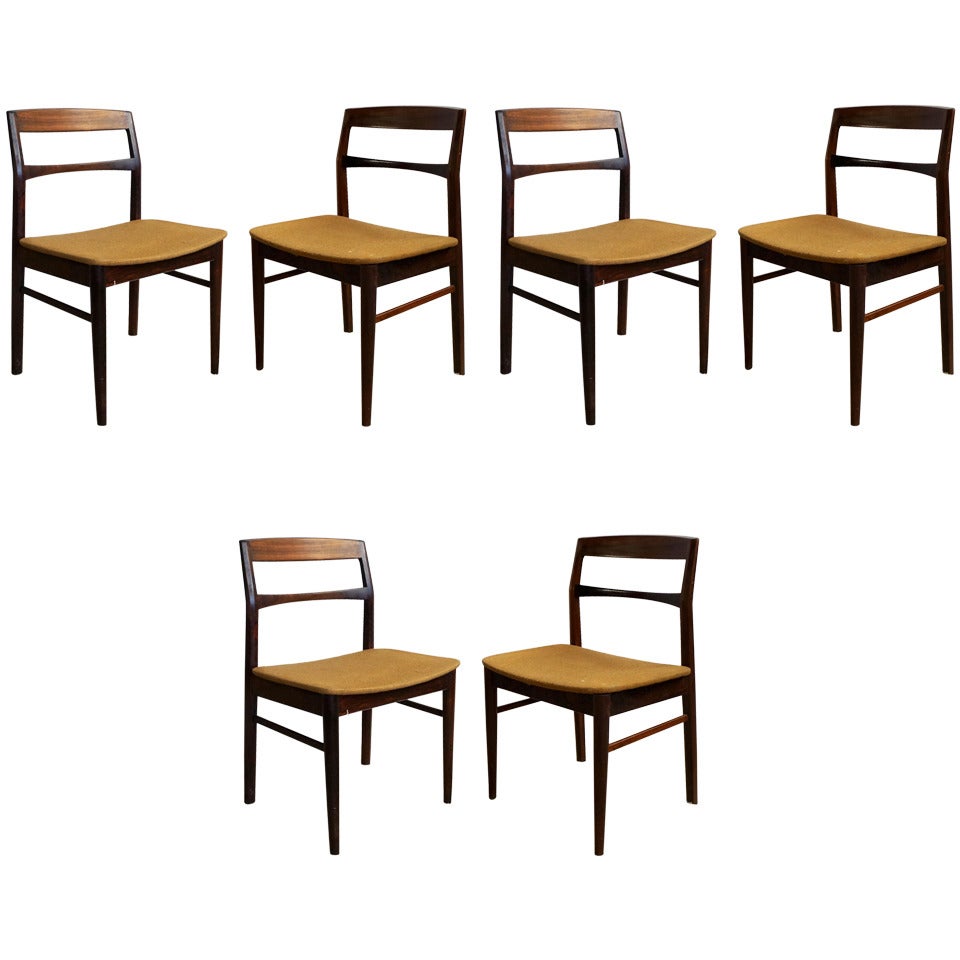 Set of Six Chairs in Plain Wood For Sale
