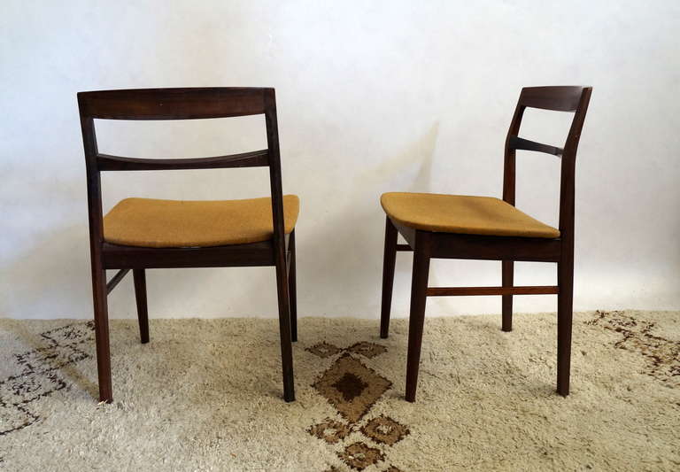 French Set of Six Chairs in Plain Wood For Sale