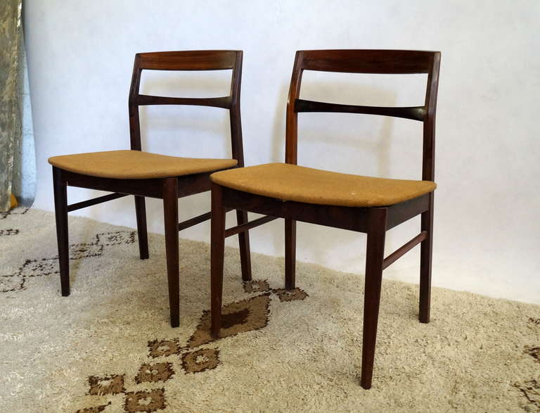 Mid-20th Century Set of Six Chairs in Plain Wood For Sale