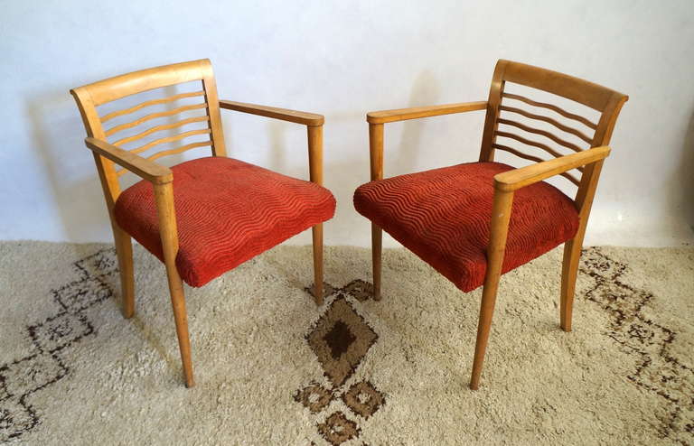 Sycomore armchairs forms he art deco period in France 
Original condition