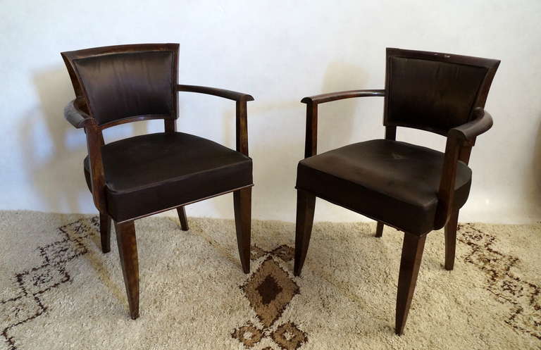 Rosewood Pair of 1930s Bridge Chairs For Sale
