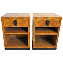 Pair of Side Tables in Burl Wood 4