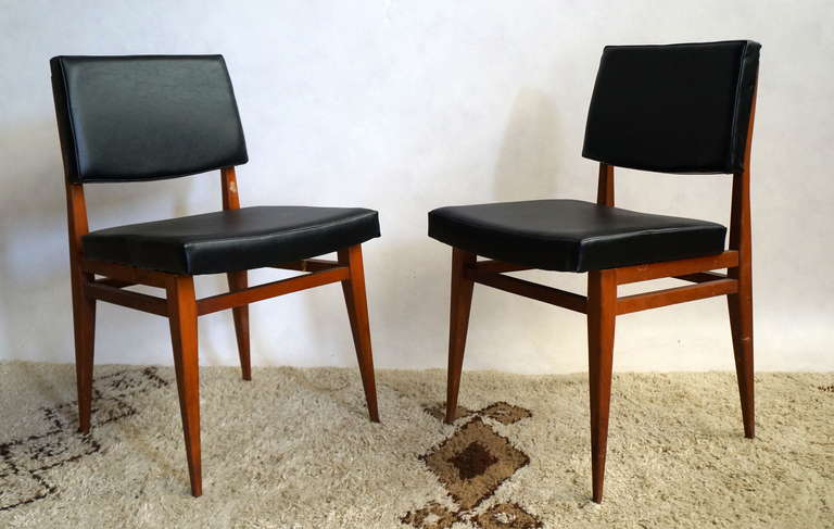 French Set of Ten Chairs, 1950s For Sale