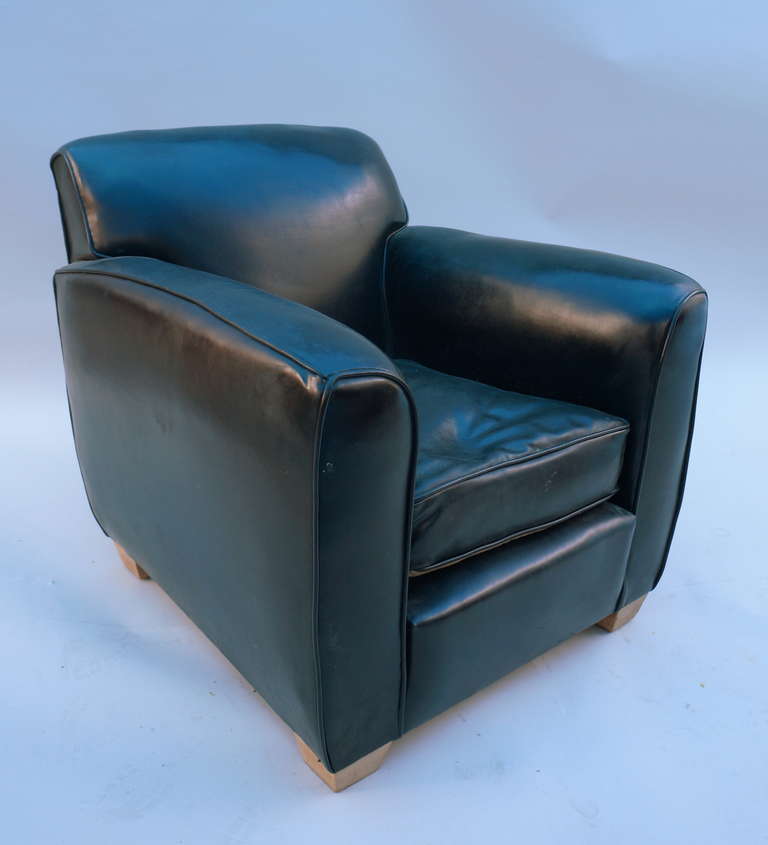 Art Deco Club Chair in the Manner of Dominique In Fair Condition For Sale In Brooklyn, NY