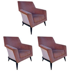 Set of Three Armchairs with One Ottoman 4