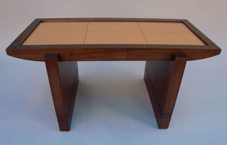 Coffee table in the manner of Dominique. Located in New York.
Original condition.