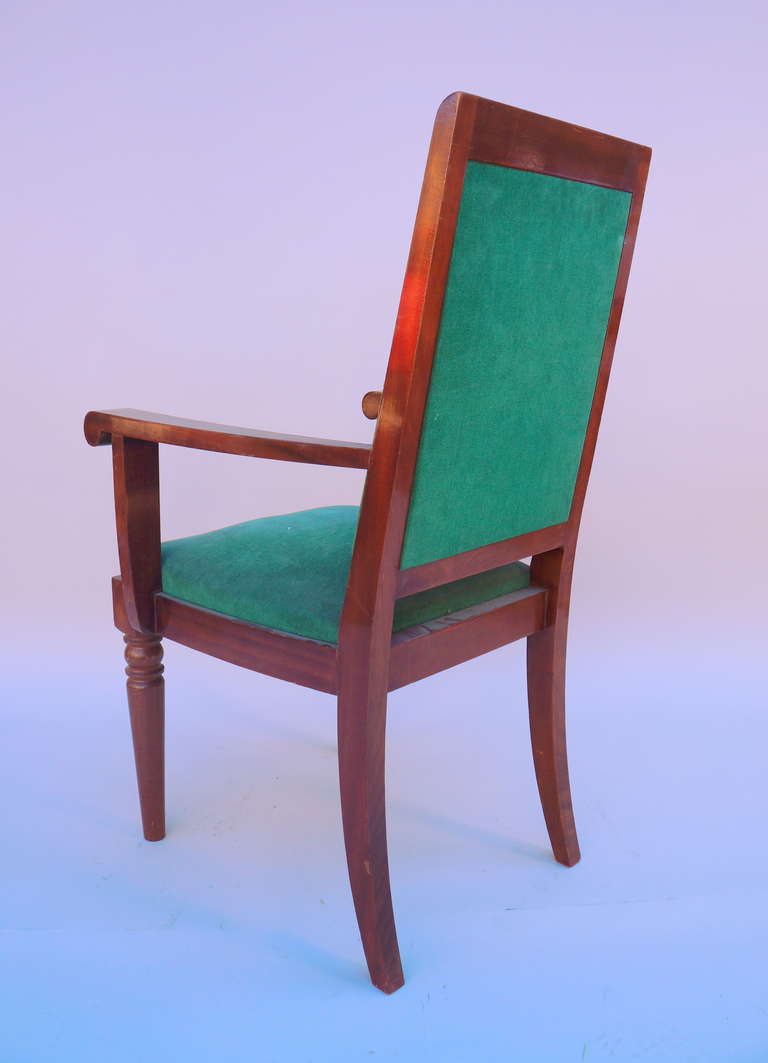 Mid-20th Century Pair of High Back Armchairs
