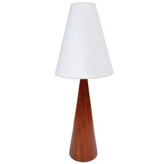 Wood Cone Shaped Table Lamp