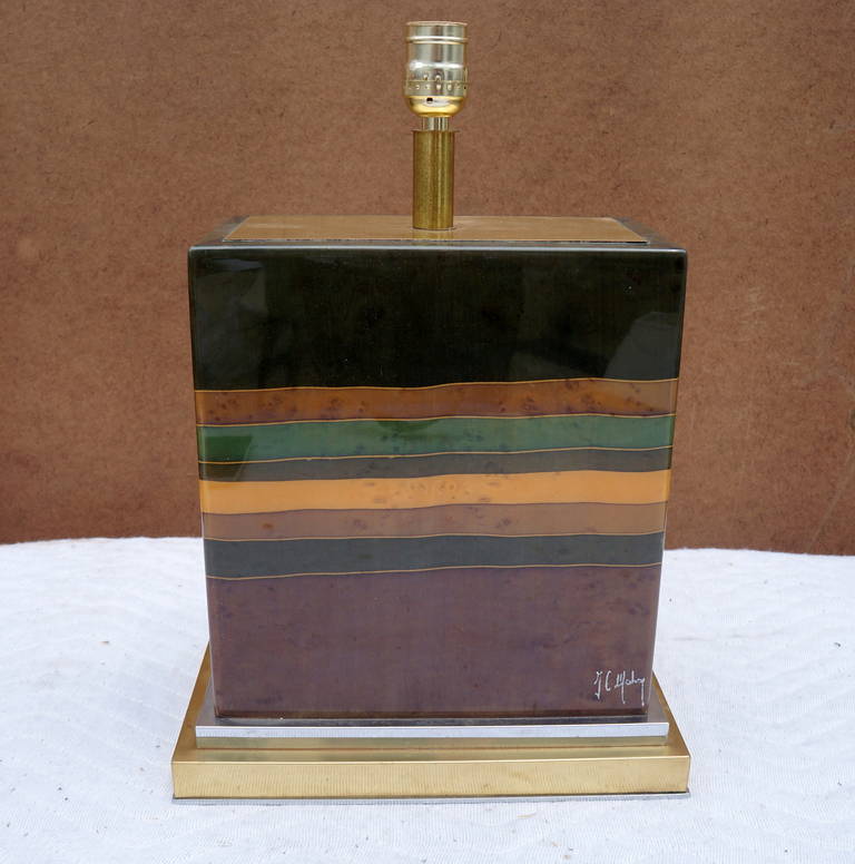 Brass JC Mahey Table Lamp Base For Sale
