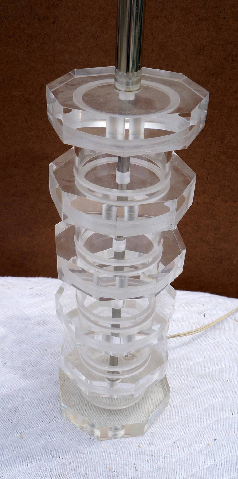 American Lucite Table Lamp For Sale