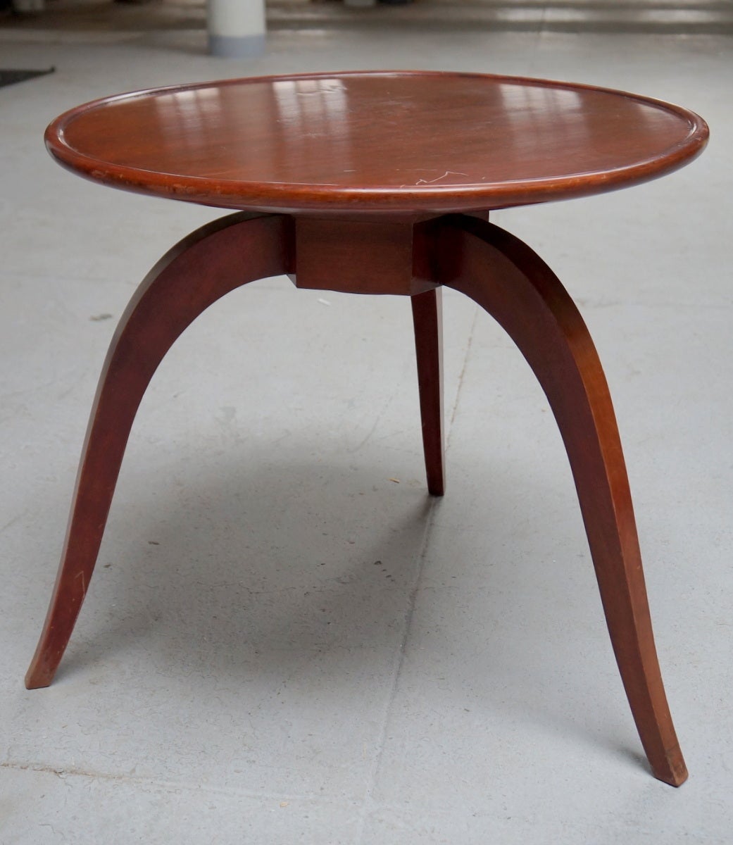 Mahogany Art Deco Gueridon in the Manner of Porteneuve In Good Condition For Sale In Brooklyn, NY