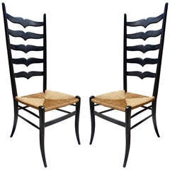 Pair of High Back Italian Chairs 12
