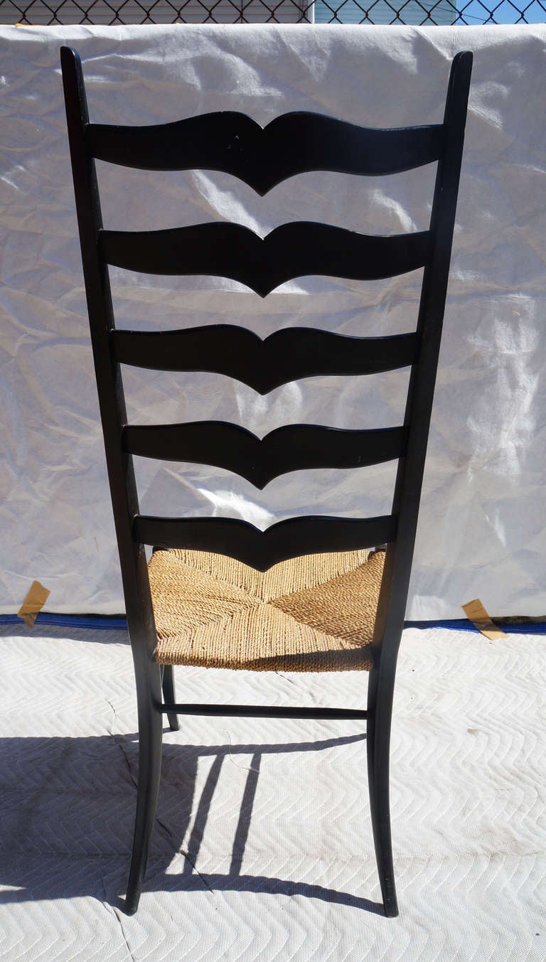 Pair of High Back Italian Chairs In Fair Condition For Sale In Brooklyn, NY