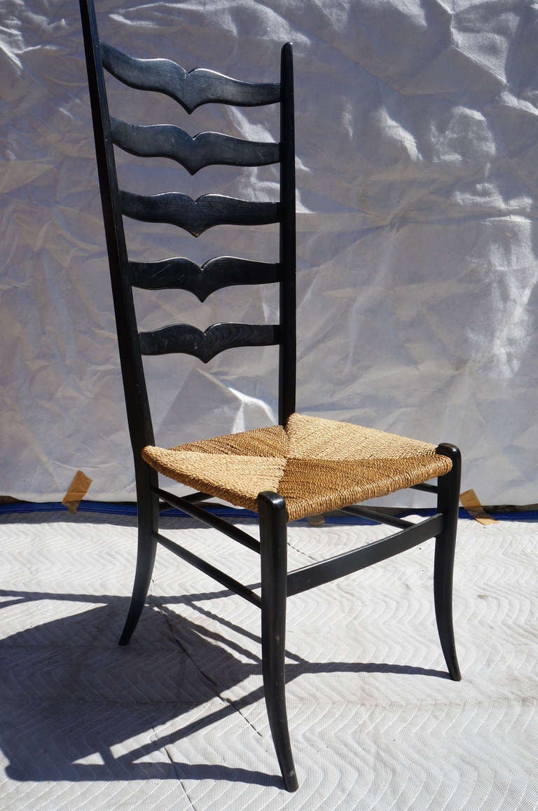 beautiful pair of italian chairs in lacquered wood from the 1950's
located in NY 
original condition