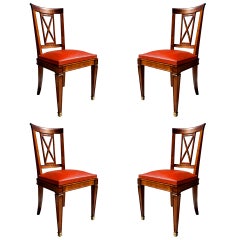 Vintage Set of Four Neoclassical Chairs