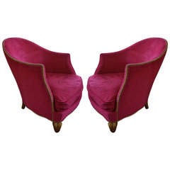 Pair of Gold Leaf Club Chairs