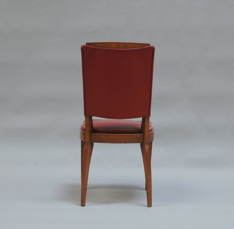 Set of 6 French Art Deco Stained Beech Chairs 2