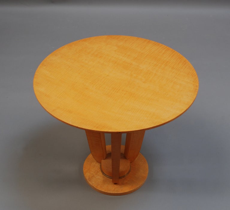 Mid-20th Century A Fine French Art Deco Sycamore Gueridon For Sale