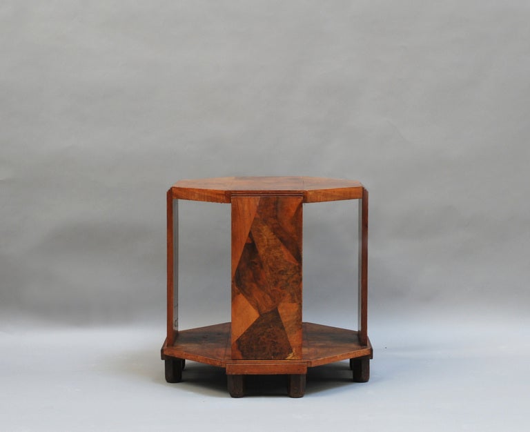French Art Deco walnut marquetry octagonal gueridon / side table
Width of the top is 22