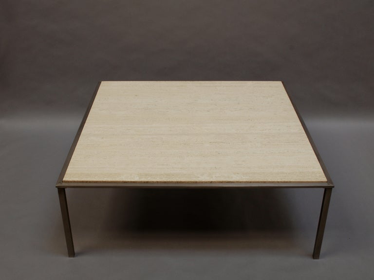 Travertine Stone Coffee Table / Midcentury Square Low Profile Travertine Stone Coffee ... - For example, a dining table or travertine coffee table made of a rich mahogany look more rapidly against the background of different flooring travertine.