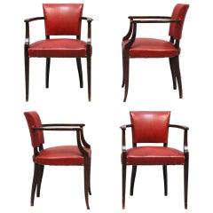 Set of 4 French Art Deco bridge Chairs